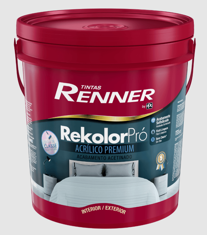 Tinta Renner Acríico Acetinado Rekolor Pró 18 Litros Branco